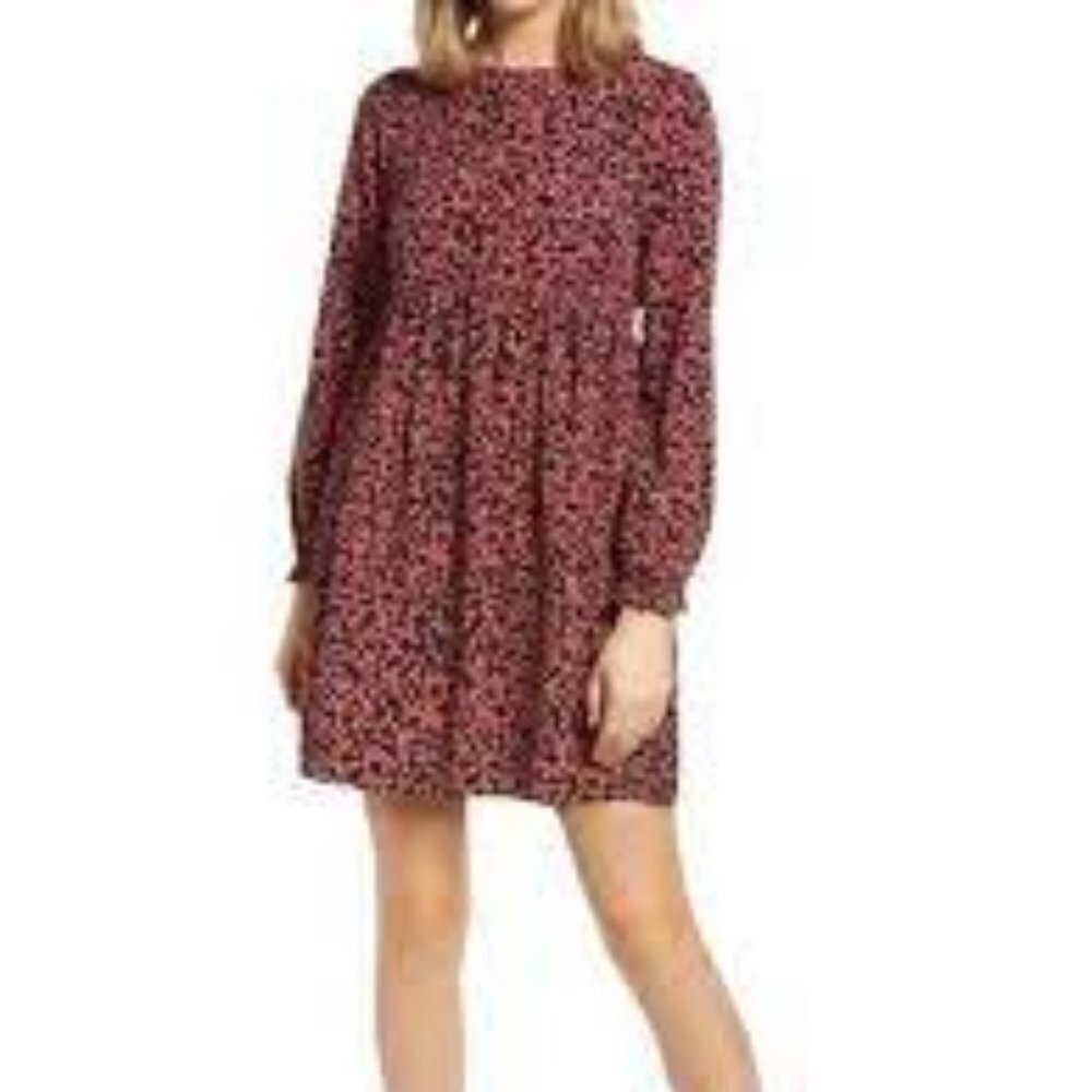 BP Floral Dress XXS Black Pink Graphic Blooms 240A